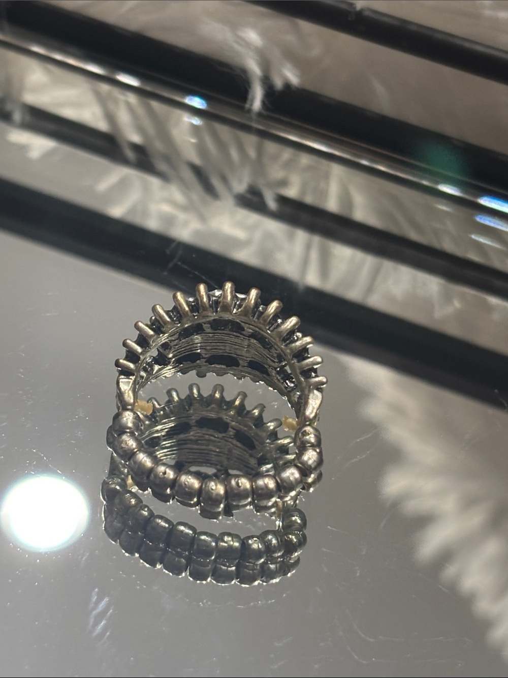 PAPARAZZI Silver Tone Stretch Rhinestone Ring ✨ - Picture 4 of 4